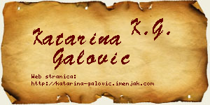 Katarina Galović vizit kartica